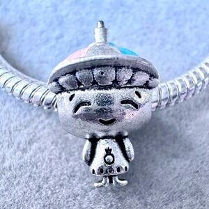 Propeller Hat Boy Character Charm Silver Blue Pink Enamel Bead fits PANDORA